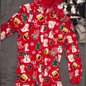 The Children's Place Red Holiday Emoji Fleece Onesie